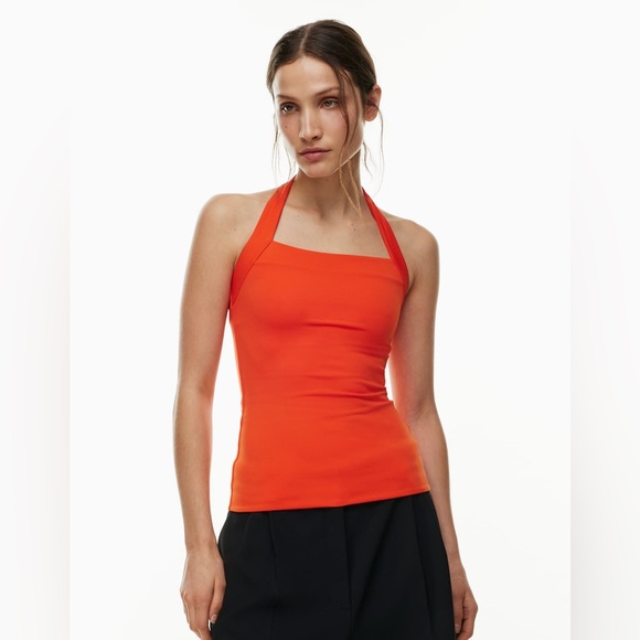 Aritzia Tops - Aritzia Babaton Contour Harmonize Halter Top - Orange Square Neck